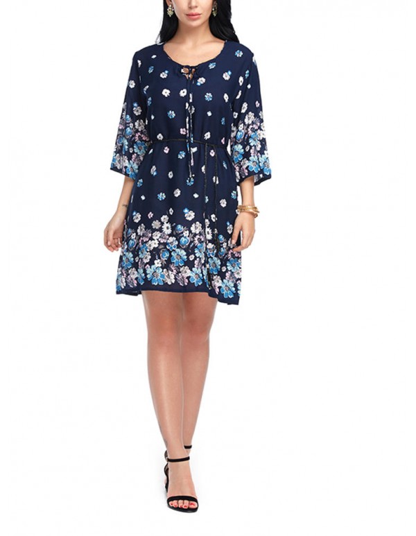 Bohemia Women Half Sleeve Floral Dress
