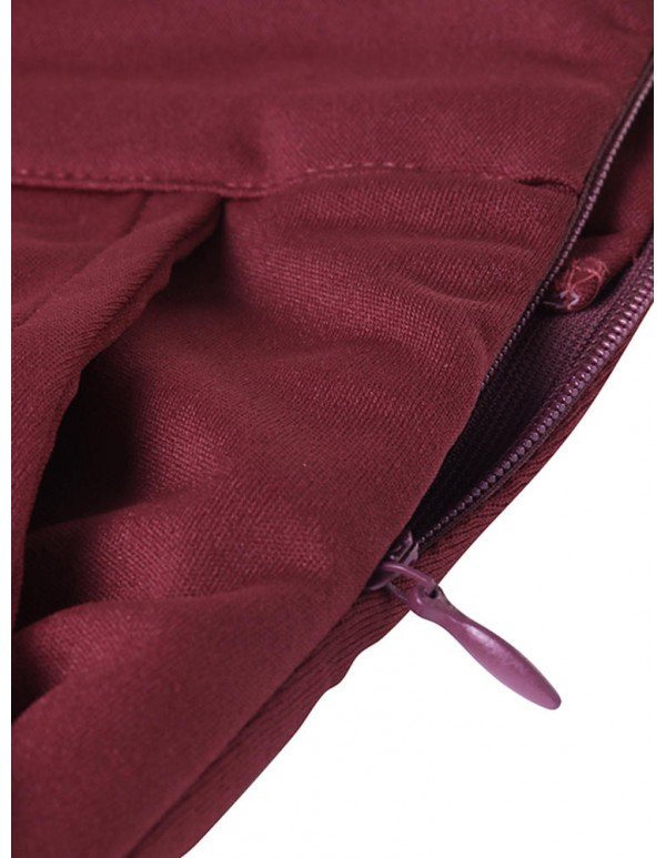 Women Plus Size Work Style Solid Color High Waisted Wide Leg Pants