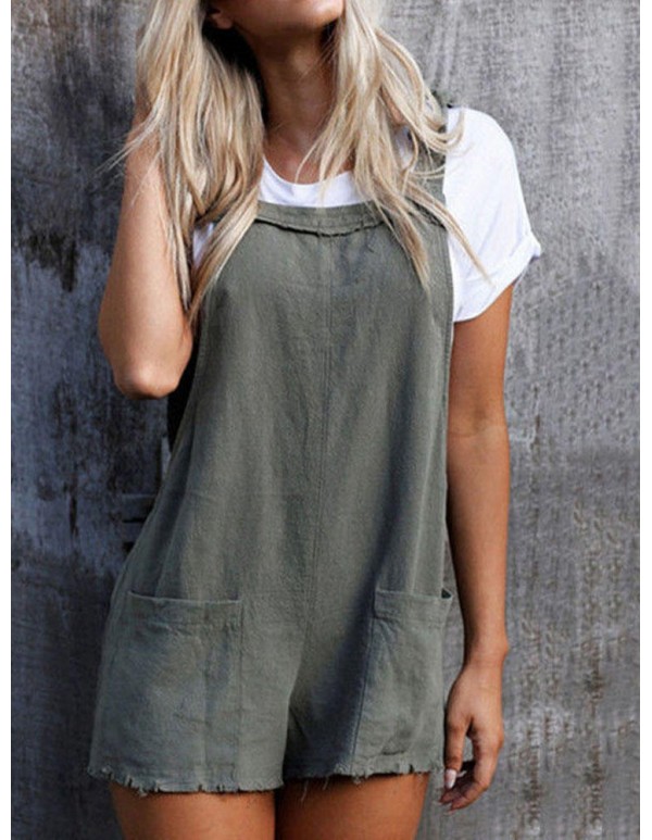 Women Strappy Sleeveless Mini Jumpsuit Shorts Overalls