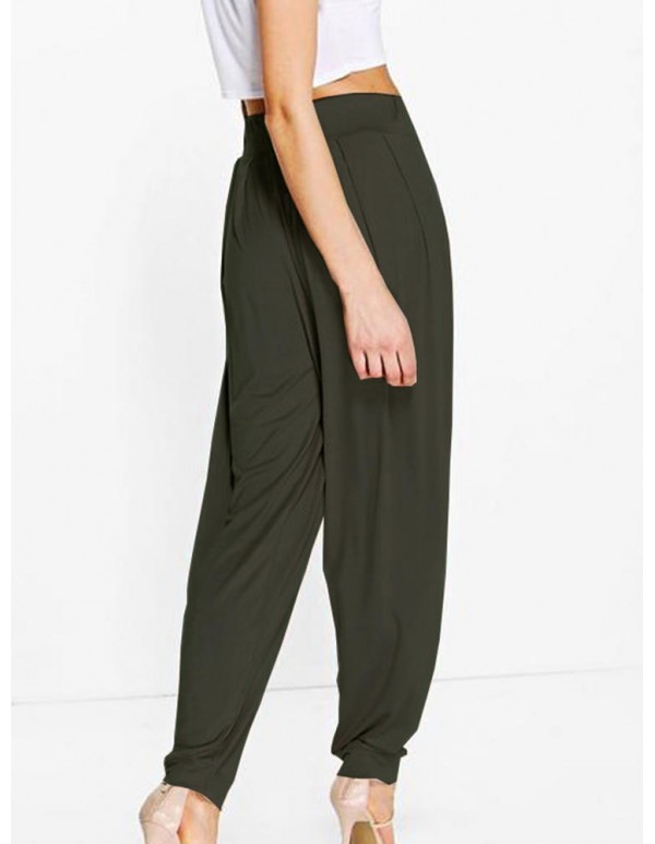 Plus Size Causal Loose Elastic High Waist Harem Pants For Women