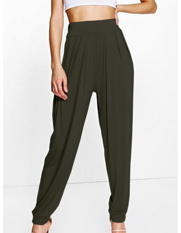 Plus Size Causal Loose Elastic High Waist Harem Pants For Women