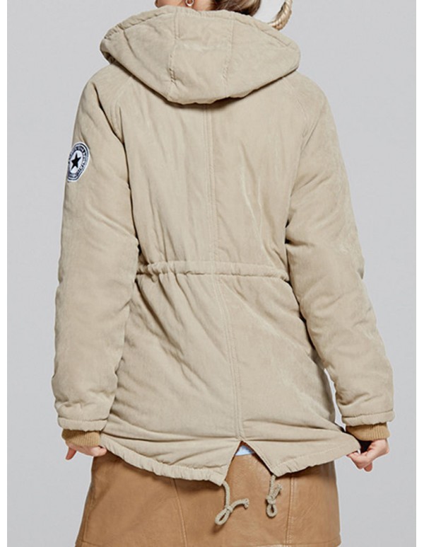 Women Casual Multicolor Wool Hooded Jackets Coats