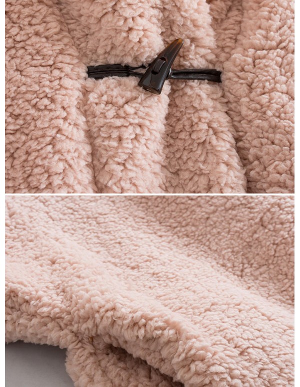 Thick Faux Fur Long Sleeve Women Coats With Hat