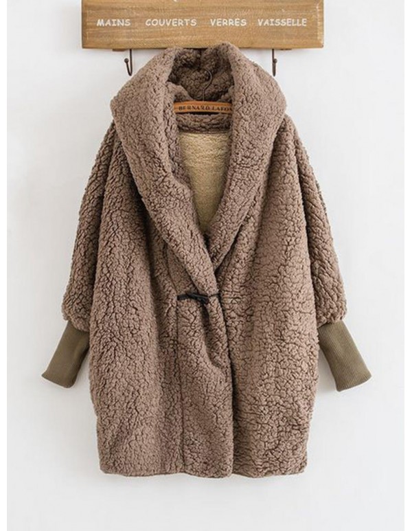 Thick Faux Fur Long Sleeve Women Coats With Hat