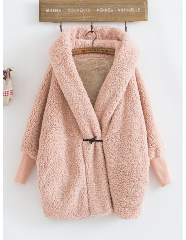 Thick Faux Fur Long Sleeve Women Coats With Hat