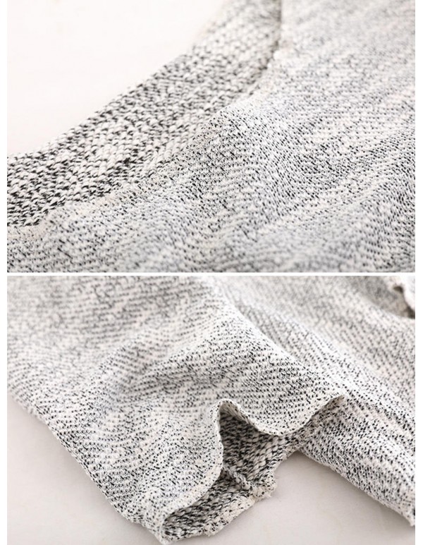 Women Casual Crew Neck Long Sleeve Mixed Color Knit Blouse