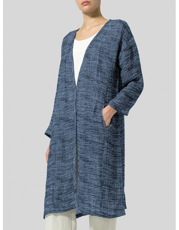 Plus Size Women Long Sleeve Open Front Cardigans Outwear