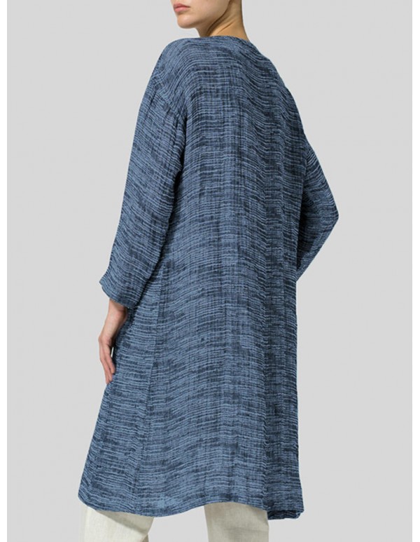Plus Size Women Long Sleeve Open Front Cardigans Outwear