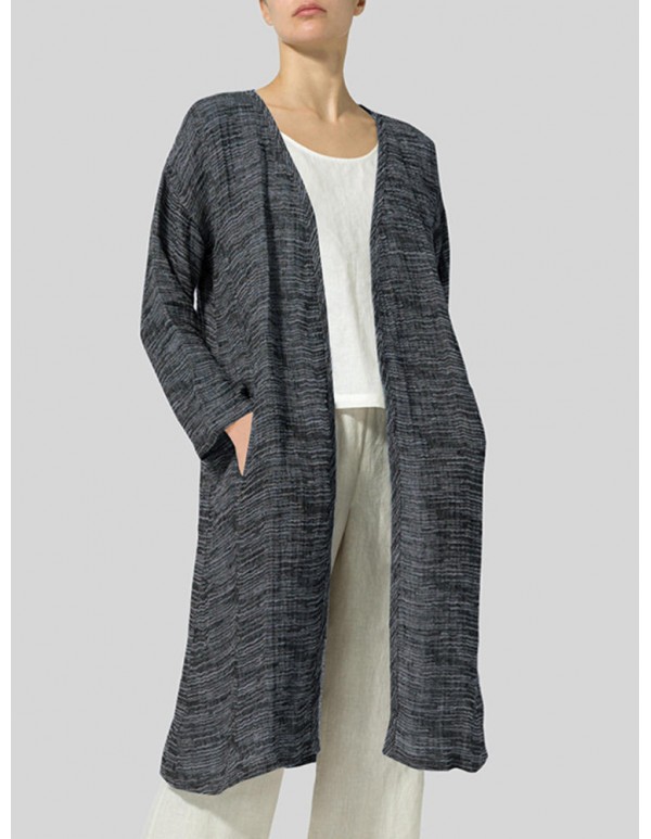 Plus Size Women Long Sleeve Open Front Cardigans Outwear