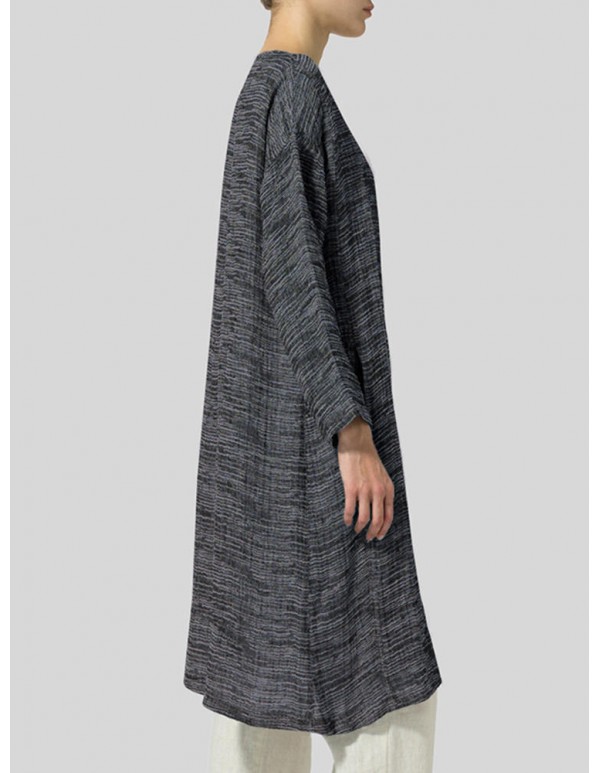 Plus Size Women Long Sleeve Open Front Cardigans Outwear
