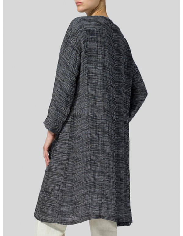 Plus Size Women Long Sleeve Open Front Cardigans Outwear